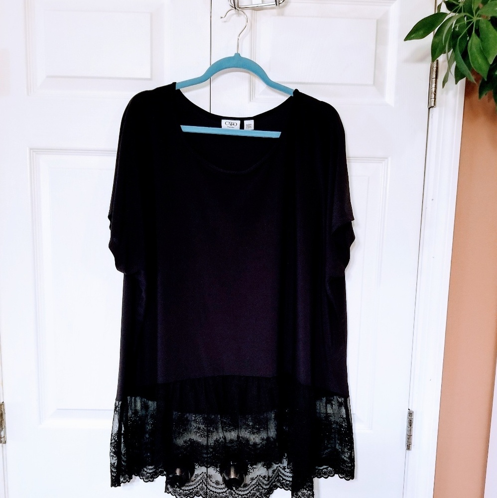 Cato Woman black lace blouse